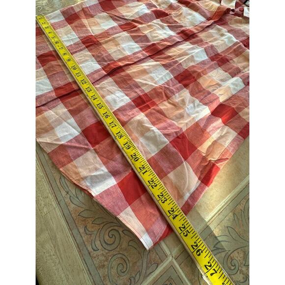 Lafayette 148 Red Orange White Plaid Sleeveless Button Down M‎ - Picture 9 of 9